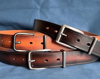 Hand-made leather belt