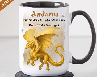 Fourth Wing Dragon Rider Mug, Violet Sorrengail, Andarna Basgiath