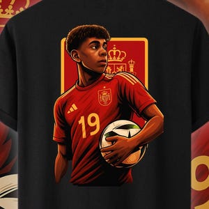 Lámina Yamal SVG PNG / Diseño de camiseta de fútbol del Barcelona / Camiseta Yamal PNG / Descarga digital de lámina Yamal / Archivo de póster de fútbol Cricut