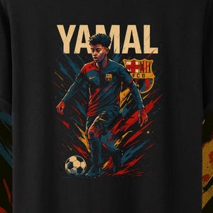 Lámina Yamal SVG PNG / Archivo digital de fútbol del FC Barcelona / Diseño de camiseta Yamal / Arte mural de fútbol / Descarga de sublimación de Cricut