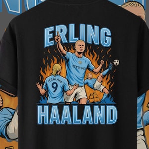 Erling Haaland SVG | Erling Haaland PNG | Haaland T-Shirt Design | Football Printable | Soccer Shirt PNG | Haaland Wall Art Digital File