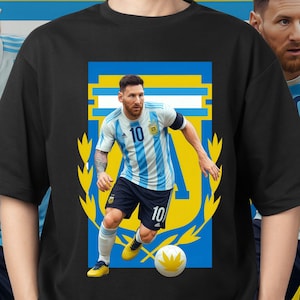 Lionel Messi SVG PNG | Argentina Football Digital Art | Messi Shirt Design | World Cup Champion Soccer Wall Art | Football PNG Sublimation