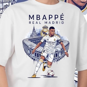 Kylian Mbappé Real Madrid SVG: Football T-Shirt Design (Digital Download)