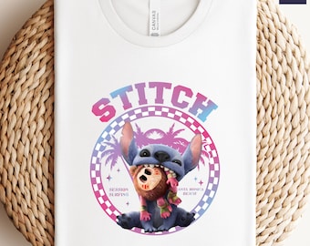 Koszulka Stitch, Koszulka Disney Lilo i Stitch, Film Lilo i Stitch 2025, Prezenty urodzinowe Disneya, Oddział Disneya, Koszulka unisex, Koszulki Disneya