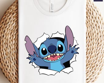 Camiseta de Stitch de Disney, Camisetas con colores cómodos, Camiseta para amantes de los perros, Camiseta de Lilo y Stitch, Camiseta con lazo de Minnie, Viaje familiar a Disney, Camiseta de Disneyland