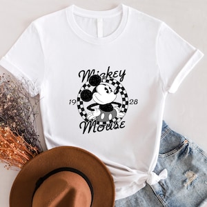 Comfort Colors Vintage Mickey Mouse Shirt, Disney Mickey 1928 T-Shirt, Retro Mickey Shirt, Disney Trip Shirt, Checkered Mickey Shirt