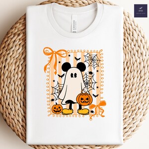 Chemise coquette Halloween Disney Mickey Ghost, chemise Halloween Disney, t-shirt effrayant Halloween Disney, chemises vacances Disneyland