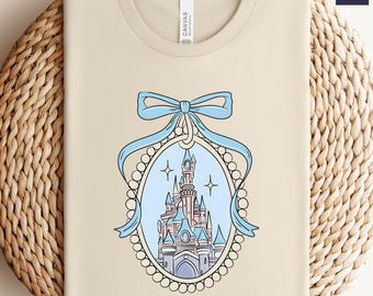 Komfort Farben Disney Prinzessin Schloss Coquette Shirt, Magic Kingdom Shirt, Vintage Schloss Shirt, Disney Familienurlaub Shirt, Disney Shirts