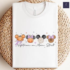 Vintage Mickey Minnie Halloween Shirt, Disney Halloween Comfort Colors T-Shirt, Albtraum auf der Hauptstraße Shirt, Halloween Kürbis Shirt