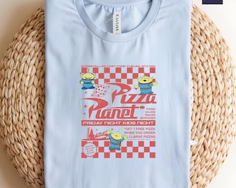 Pizza Planet Toy Story Comfort Colors-tröja, Disney Aliens-tröja, Pizza Planet-tröja, Toy Story-familjetröjor, rolig Disney Pizza-t-shirt