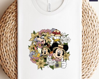 Comfort Colors  Disney Floral Animal Kingdom Shirt, Disney Shirt, Mickey Shirt, Disney Mickey Safari Shirt, Disney Safari Family Shirt