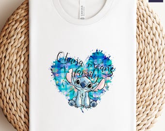 Camiseta de Disney Lilo y Stitch: Amigos, Camiseta de Disney Stitch, Camiseta de Ohana de Stitch, Camiseta de Ohana significa familia, Camiseta del Reino Mágico, Camiseta de Hawái