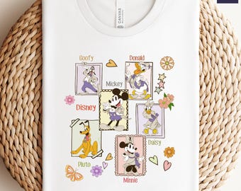 Camiseta de Mickey y sus amigos, camiseta vintage de Disney, camiseta de Minnie, Donald, Daisy, Goofy y Pluto, camiseta de viaje familiar de Disney, camiseta Disney a juego