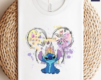Camiseta de Stitch del Castillo de Disney, Camiseta del Castillo de Mickey, Viaje a Disney, Camiseta de Lilo y Stitch, Camiseta con Lazo de Minnie, Camiseta del Reino Mágico, Camiseta de Disneyland