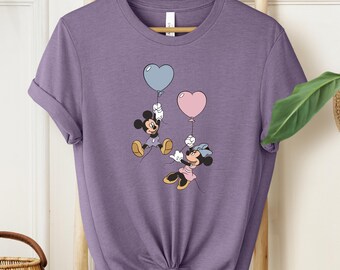 Micky und Minnie Ballons Shirt, Mickey Minnie Shirt, Disney Paar Shirt, Disney Familien Reise Shirt, passende Disney Shirts, Cartoon Shirt