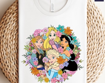 Camiseta com todos os personagens da princesa Disney, camiseta com amor de princesa, camiseta com aniversário de princesa, camiseta com princesa menina, viagem de meninas Disney, camiseta com princesa Disney