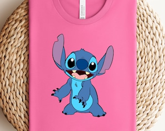 Camiseta de Stitch de Disney, Camisetas con colores cómodos, Camiseta para amantes de los perros, Camiseta de Lilo y Stitch, Camiseta con lazo de Minnie, Viaje familiar a Disney, Camiseta de Disneyland