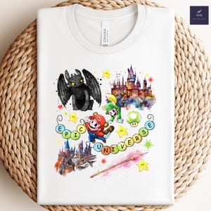 Comfort Colors Retro Epic Universe Shirt, Family Universe Park Trip 2025 Shirt,Disney Shirt, Orlando Park Epic Universe Shirts, Mario Shirts