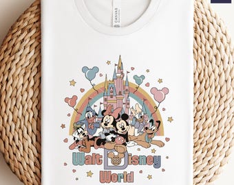 Camiseta retro de Walt Disneyworld: Camiseta familiar de Mickey y sus amigos