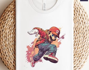 Chemise d'anniversaire Super Mario : t-shirt de fête familial assorti