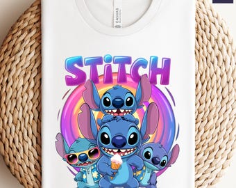 Koszulka Stitch, Koszulka Disney Lilo i Stitch, Film Lilo i Stitch 2025, Prezenty urodzinowe Disneya, Oddział Disneya, Koszulka unisex, Koszulki Disneya