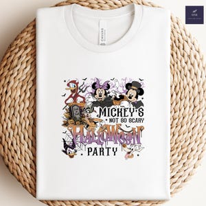 Vintage Mickey&#39;s Not So Scary Halloween Party 2025 All Characters Skeleton Shirt, Disney Halloween Shirt, 2025 Halloween Disney Family Shirt