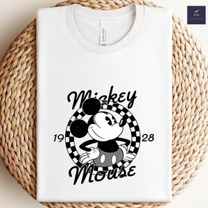 Comfort Colors Vintage Mickey Mouse Shirt, Disney Mickey 1928 T-Shirt, Retro Mickey Shirt, Disney Trip Shirt, Checkered Mickey Shirt