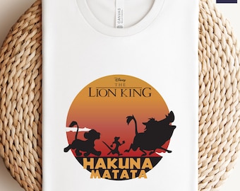 Camisa Hakuna Matata, Camiseta El Rey León, Camisa Disney Simba y Pumba, Camiseta de vacaciones familiares de Disney, Camisa Animal Kingdom, Camisa Disney