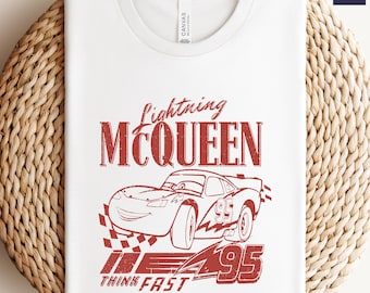Camiseta retro de Rayo McQueen: Camiseta de vacaciones familiares de la película Cars