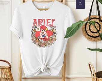 Ariel Floral Aquarell Shirt, Disney Prinzessin Shirt, Die kleine Meerjungfrau T-Shirt, Ariel Prinzessin, Disney Prinzessin Comfort Color Shirts