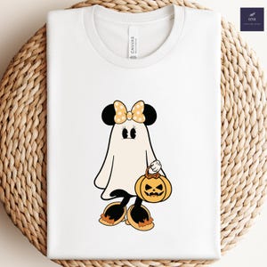 Camiseta de Mickey y Minnie Fantasma de Disney, Camiseta de Colores Cómodos, Camiseta de Halloween de Mickey, Camiseta de Halloween de Minnie, Camiseta de Halloween de Disney, REGALO