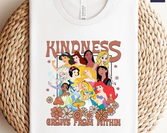 Retro Comfort Colors Disney Princess Shirt, Disney Princess Tee, Disney Girl Trip Tee, Disney Group Shirt, Princess Watercolor, Disney Shirt