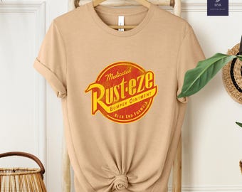 Camiseta Rust-eze, camiseta con el logo vintage de Cars, camiseta de Rayo McQueen, camiseta retro de carreras, camiseta con gráficos de Cars clásicos, camiseta de Cars de Disney