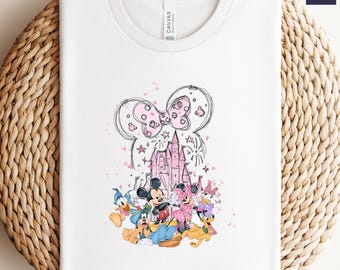 Camiseta con el castillo de acuarela de Disney, camiseta de Mickey y sus amigos, personajes de Disney, camiseta con el castillo de orejas de Minnie, Magic Kingdom, camiseta de la familia Disney
