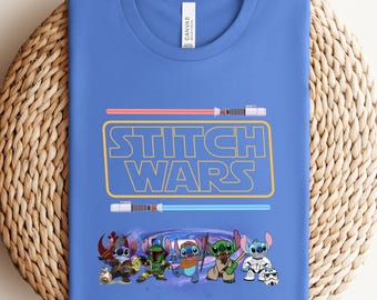 Camiseta de Stitch Wars, camiseta de Lilo y Stitch, camiseta de Disney Stitch Sketch, camiseta de Disney Stitch, camiseta de Ohana, camiseta de Disneyland con globo de Stitch