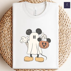 Camiseta de Mickey Fantasma de Disney, Camiseta de Colores Cómodos, Camiseta de Mickey para Halloween, Camiseta de Minnie para Halloween, Camiseta de Disney para Halloween, Camiseta de Viaje a Disney