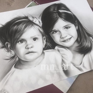 Graphite Pencil Portrait, Portrait drawing, Drawing Portrait from photo, Unique gift idea for mom, father, wife, husband, children and other