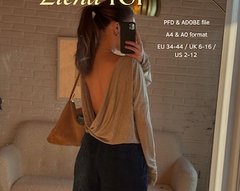 Open back sewing patter top womens top sewing pattern beginners sewing pattern easy sewing pattern women summer top sewing pattern open back