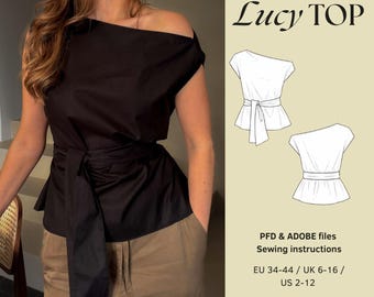 Off shoulder top sewing pattern formal top pattern wrap top sewing pattern women top sewing pattern summer top sewing pattern blouse