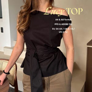 Off-shoulder top naaipatroon formele top patroon wikkel top naaipatroon vrouwen top naaipatroon zomer top naaipatroon blouse