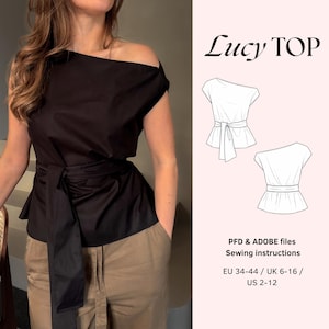 Off shoulder top sewing pattern formal top pattern wrap top sewing pattern women top sewing pattern summer top sewing pattern blouse