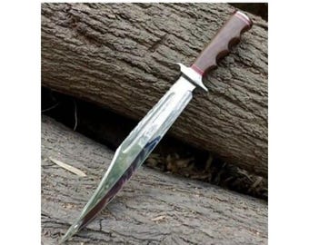 Bowie Knife D 2 Steel Long Blade Wooden Handle Out Door Knife Sharpe Blade