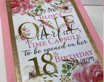 ONEderful Time Capusule Keepsake box - Match birthday Theme or invitation