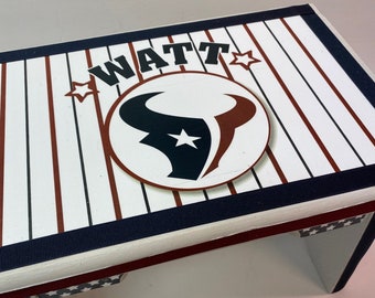 Houston Texans themed Step stool bench - Step up, sit down bench , any team any sport