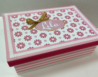 Girl's Keepsake Box Personalized Keepsake Box- Birthday, Baby Naming, Adoption