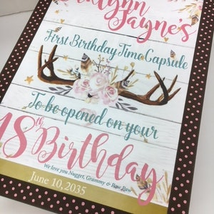 1st Birthday Time Capusule Keepsake Box to match Birthday Invitation image 4