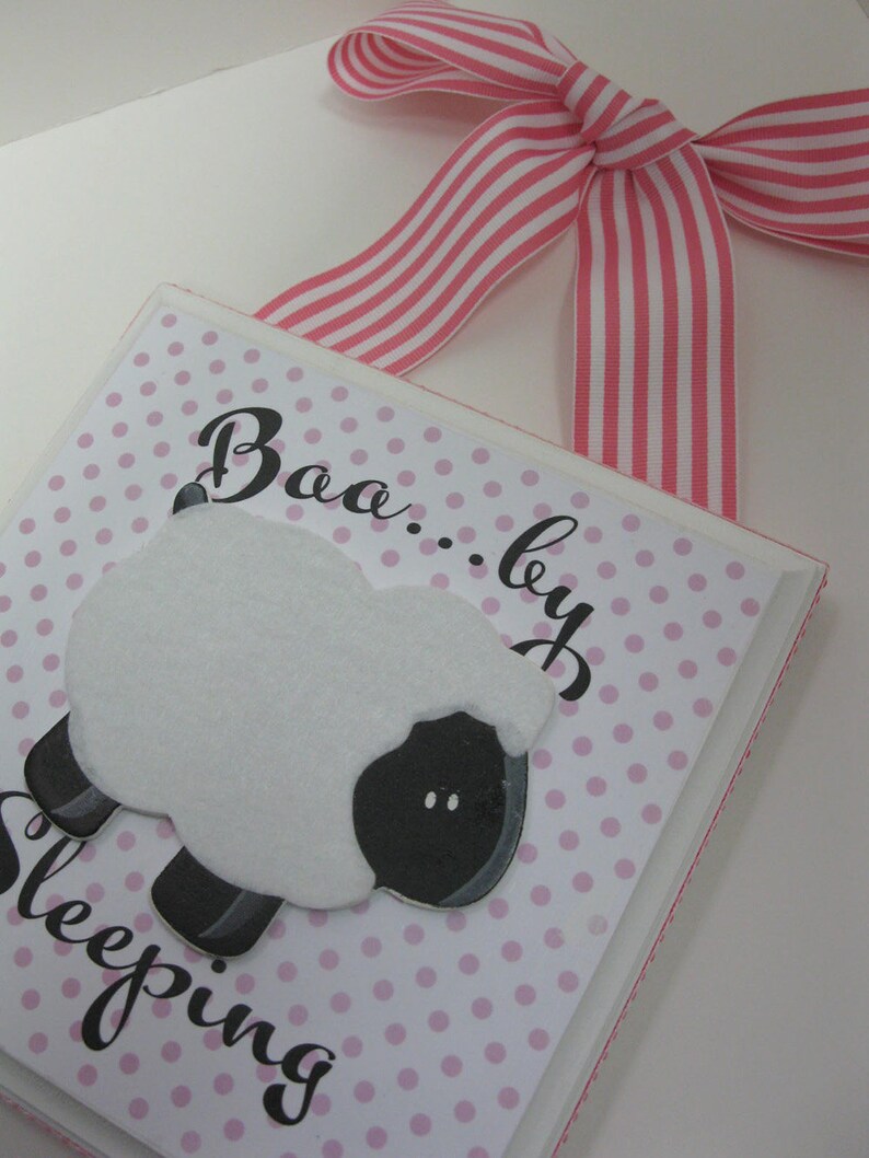 Baby Lamb Nursery Door Hanger-Baa...by Sleeping-any color image 4