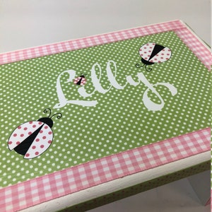 Ladybug Personalized Sturdy Stool Time Out or Name image 8