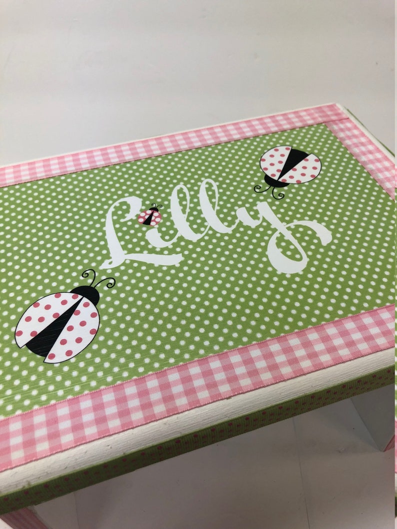 Ladybug Personalized Sturdy Stool Time Out or Name image 8