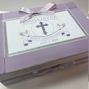 My First Communion Keepsake Box Lavender any colors Girls image 3
